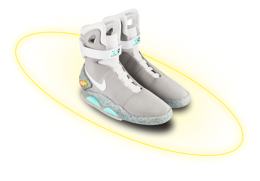Кроссовки Air Mag с желтым кольцом вокруг